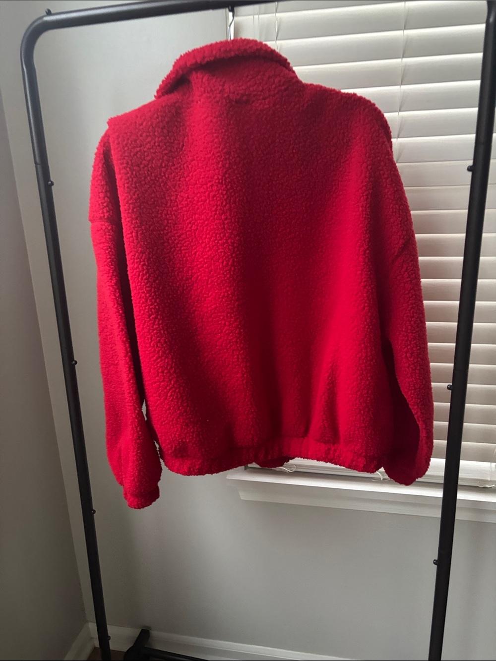 Old Navy Bright Red Sherpa Full-Zip Jacket - Picture 6 of 7